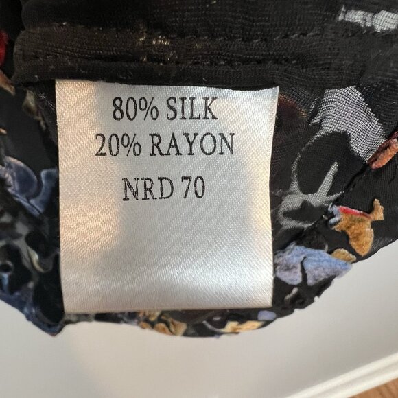 Winter Kate Velvet Burnout Tunic Dress Size Small Sheer Black Navy No Belt - Picture 10 of 11